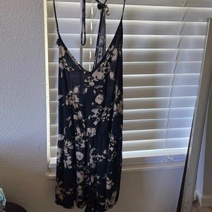 Black floral romper
